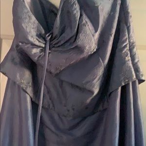 Blue gray strapless dress